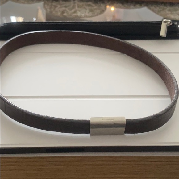Joseph Abboud Brown Leather Wrapped Bracelet - Picture 2 of 8